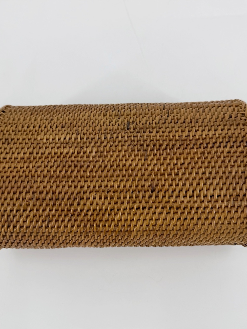 Mini Rattan Crossbody Leather Purse Bali Straw Wicker Boho Clutch - Picture 8 of 9